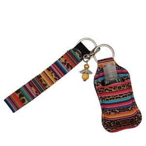 Key Chain and Hand Sanitizer Holder with Refillable Hand Sanitizer Bottle